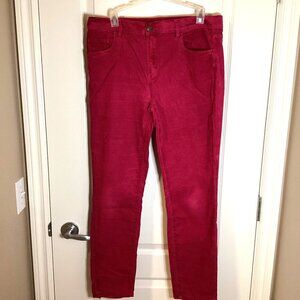 Made and Loved LOFT Fuchsia Pink Velvet Women's Pants Narrow Leg